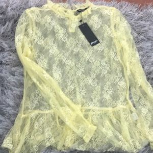 Lace yellow top